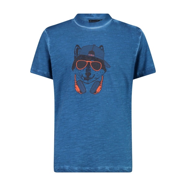 T-shirt Cmp Kid Pigment Dye Slub Jersey Pacific